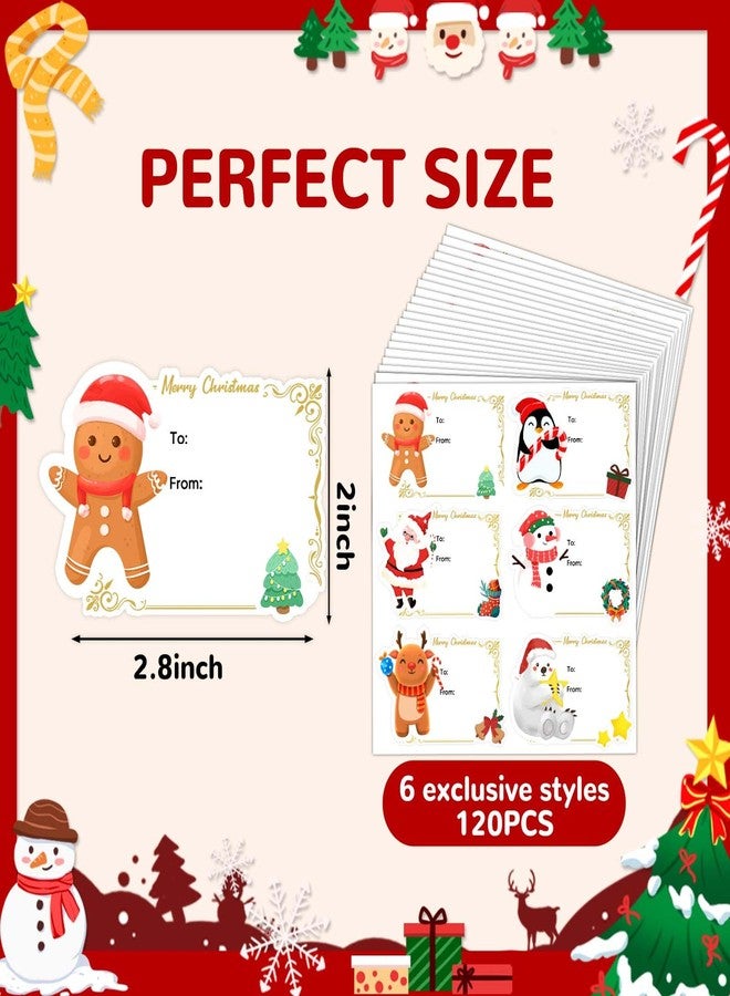 Dreecy Christmas Gift Tags Stickers, 120 Pcs Christmas Name Tags Stickers, Self Adhesive Christmas Presents Tag Sticker, Christmas Labels Sticker for Xmas Gifts Wrap Envelope Holiday Decor (2 x 2.8 Inch) - Image 2